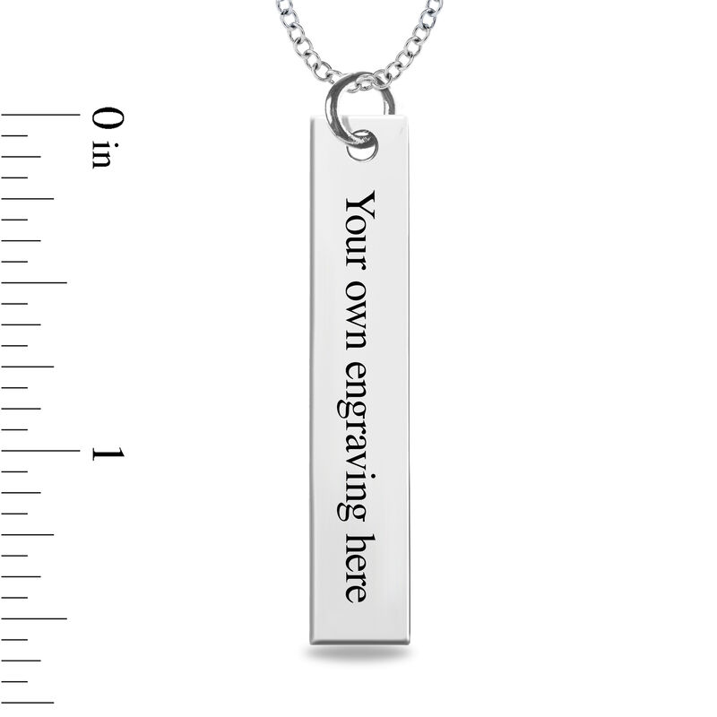 Bar Pendant with Handwriting Engraving in 10k White Gold image number null